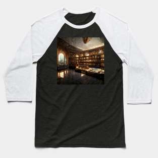 Shelf Shrine - Fantasy Library Baseball T-Shirt